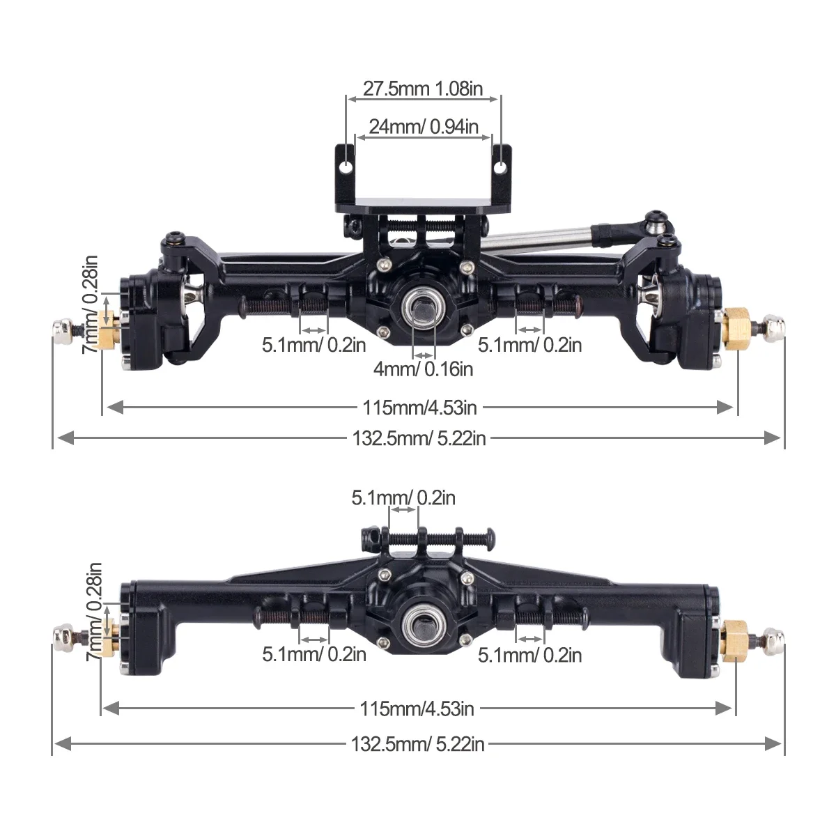 Aluminium CNC Portal Axles + 1 - Rc Hobby Racing ulasan dan harga