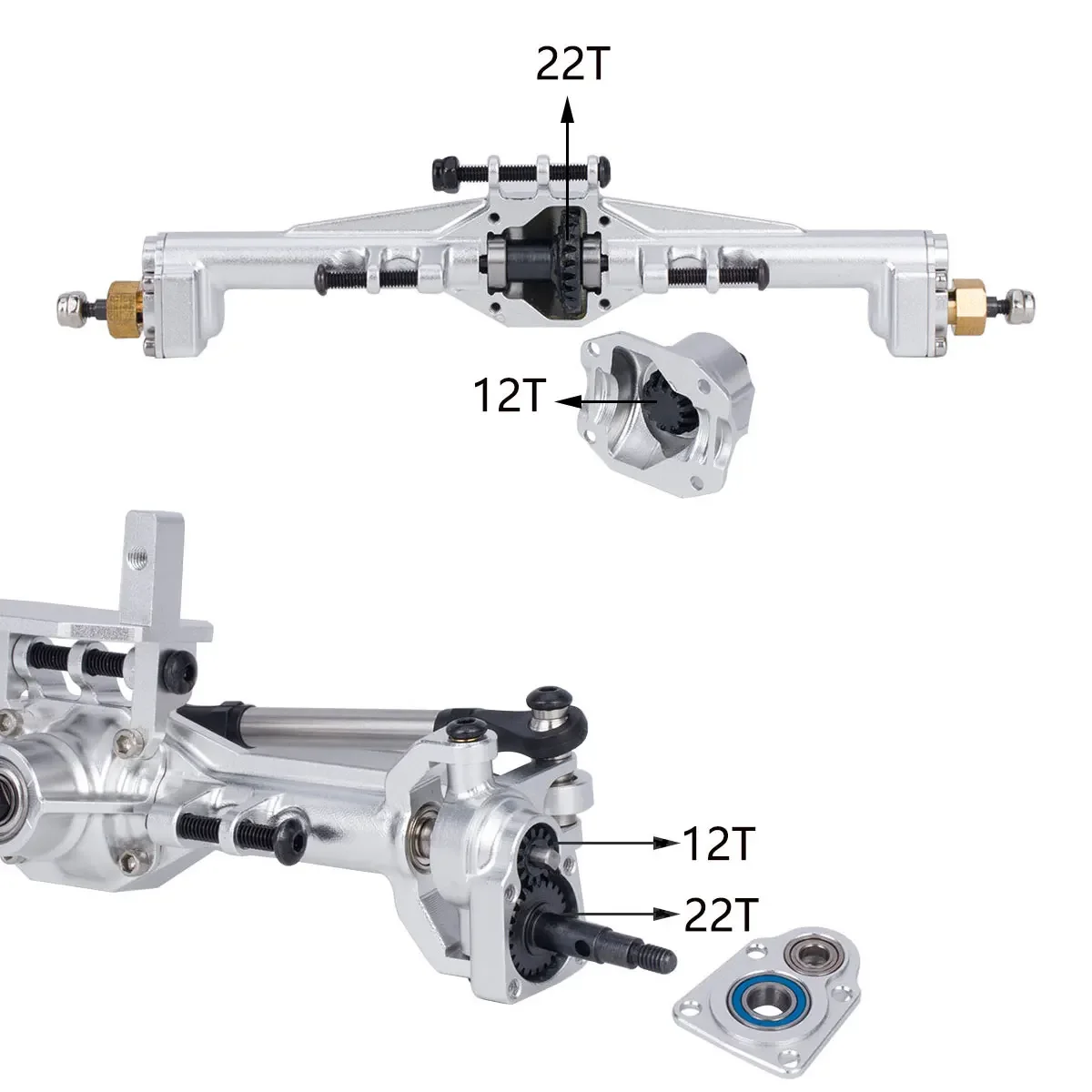 Aluminium CNC Portal Axles + 1 - Rc Hobby Racing ulasan dan harga