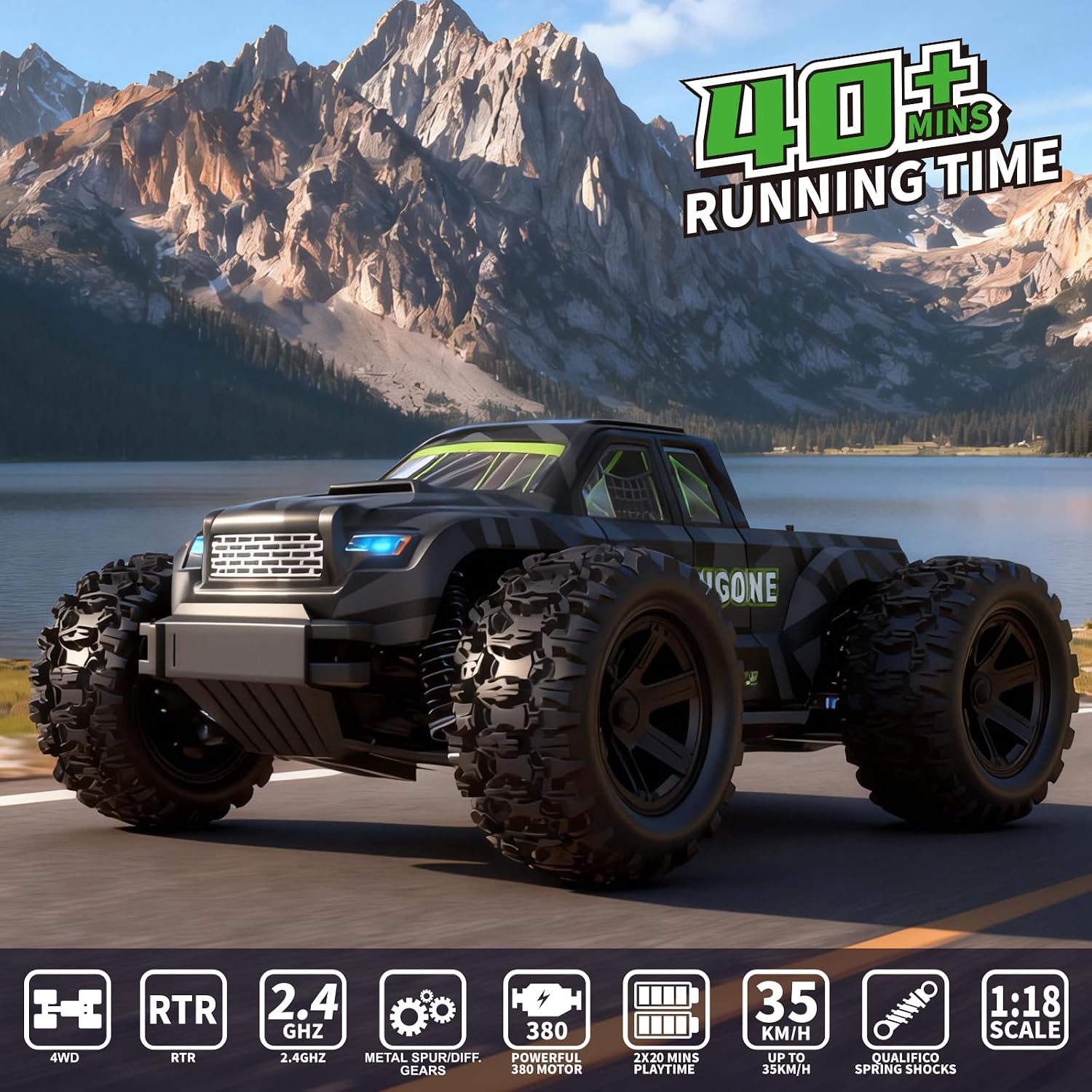 JT18W Skala 1/18 Kecepatan Tin - Rc Hobby Grade Monster Truck ulasan dan harga